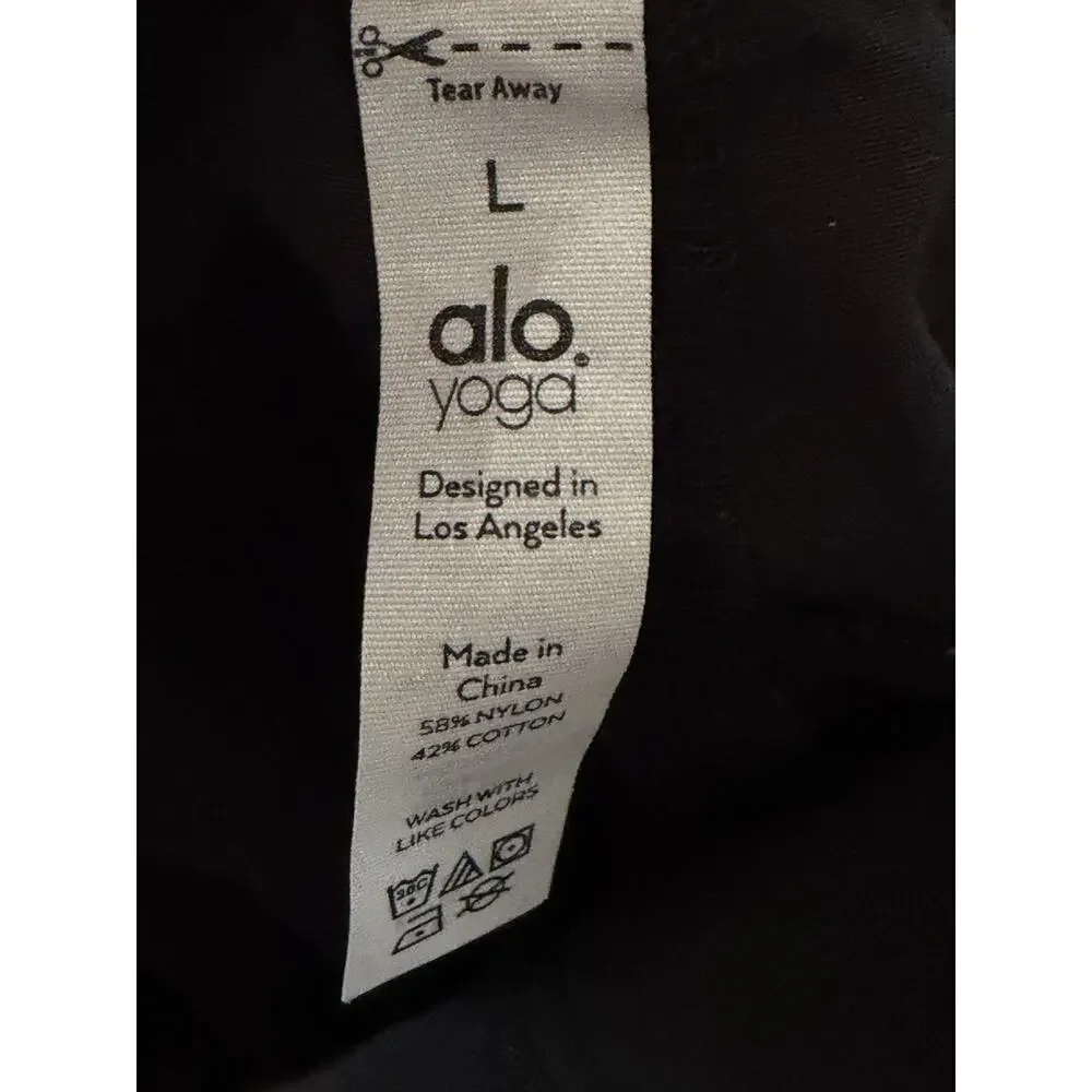 ALO YOGA All That Trouser Cargo Pant •L• Black Wide Leg Street Wear - Picture 13 of 15